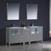 Load image into Gallery viewer, Fresca Torino 72&quot; Gray Modern Double Sink Bathroom Vanity w/ Side Cabinet &amp; Integrated Sinks- Fresca