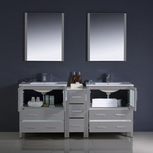 Load image into Gallery viewer, Fresca Torino 72&quot; Gray Modern Double Sink Bathroom Vanity w/ Side Cabinet &amp; Integrated Sinks- Fresca