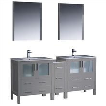 Load image into Gallery viewer, Fresca Torino 72&quot; Gray Modern Double Sink Bathroom Vanity w/ Side Cabinet &amp; Integrated Sinks- Fresca