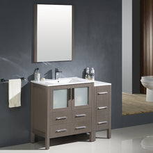 Load image into Gallery viewer, Fresca Torino 42" Gray Oak Modern Bathroom Vanity w/ Side Cabinet &amp; Integrated Sink- Fresca