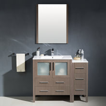 Load image into Gallery viewer, Fresca Torino 42" Gray Oak Modern Bathroom Vanity w/ Side Cabinet &amp; Integrated Sink- Fresca