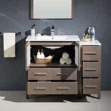 Load image into Gallery viewer, Fresca Torino 42" Gray Oak Modern Bathroom Vanity w/ Side Cabinet &amp; Integrated Sink- Fresca