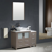 Load image into Gallery viewer, Fresca Torino 42" Gray Oak Modern Bathroom Vanity w/ Side Cabinet &amp; Vessel Sink- Fresca