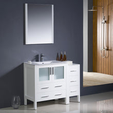Load image into Gallery viewer, Fresca Torino 42" White Modern Bathroom Vanity w/ Side Cabinet &amp; Integrated Sink- Fresca