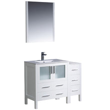 Load image into Gallery viewer, Fresca Torino 42" White Modern Bathroom Vanity w/ Side Cabinet &amp; Integrated Sink- Fresca