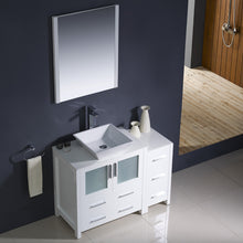 Load image into Gallery viewer, Fresca Torino 42" White Modern Bathroom Vanity w/ Side Cabinet &amp; Vessel Sink- Fresca