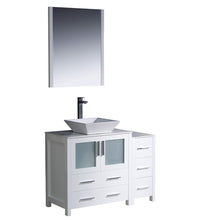 Load image into Gallery viewer, Fresca Torino 42" White Modern Bathroom Vanity w/ Side Cabinet &amp; Vessel Sink- Fresca