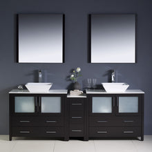 Load image into Gallery viewer, Fresca Torino 84&quot; Espresso Modern Double Sink Bathroom Vanity w/ Side Cabinet &amp; Vessel Sinks- Fresca