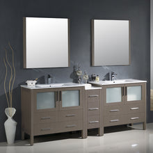 Load image into Gallery viewer, Fresca Torino 84&quot; Gray Oak Modern Double Sink Bathroom Vanity w/ Side Cabinet &amp; Integrated Sinks- Fresca