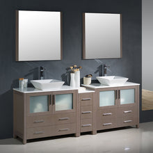 Load image into Gallery viewer, Fresca Torino 84&quot; Gray Oak Modern Double Sink Bathroom Vanity w/ Side Cabinet &amp; Vessel Sinks- Fresca