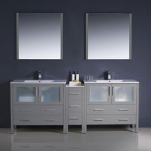 Load image into Gallery viewer, Fresca Torino 84&quot; Gray Modern Double Sink Bathroom Vanity w/ Side Cabinet &amp; Integrated Sinks- Fresca