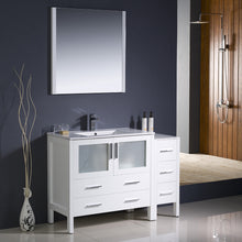 Load image into Gallery viewer, Fresca Torino 48&quot; White Modern Bathroom Vanity w/ Side Cabinet &amp; Integrated Sink- Fresca