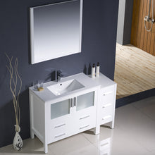 Load image into Gallery viewer, Fresca Torino 48&quot; White Modern Bathroom Vanity w/ Side Cabinet &amp; Integrated Sink- Fresca