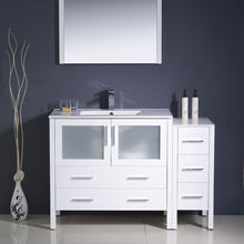 Load image into Gallery viewer, Fresca Torino 48&quot; White Modern Bathroom Vanity w/ Side Cabinet &amp; Integrated Sink- Fresca