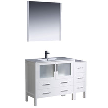 Load image into Gallery viewer, Fresca Torino 48&quot; White Modern Bathroom Vanity w/ Side Cabinet &amp; Integrated Sink- Fresca
