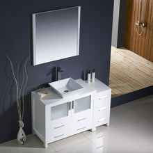 Load image into Gallery viewer, Fresca Torino 48&quot; White Modern Bathroom Vanity w/ Side Cabinet &amp; Vessel Sink- Fresca