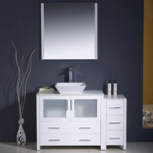Load image into Gallery viewer, Fresca Torino 48&quot; White Modern Bathroom Vanity w/ Side Cabinet &amp; Vessel Sink- Fresca