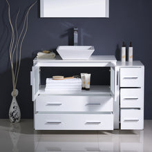 Load image into Gallery viewer, Fresca Torino 48&quot; White Modern Bathroom Vanity w/ Side Cabinet &amp; Vessel Sink- Fresca
