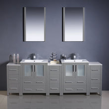 Load image into Gallery viewer, Fresca Torino 84&quot; Gray Modern Double Sink Bathroom Vanity w/ 3 Side Cabinets &amp; Integrated Sinks- Fresca