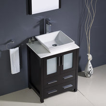 Load image into Gallery viewer, Fresca Torino 24&quot; Espresso Modern Bathroom Vanity w/ Vessel Sink- Fresca