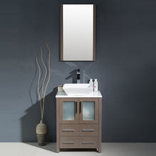 Load image into Gallery viewer, Fresca Torino 24&quot; Gray Oak Modern Bathroom Vanity w/ Vessel Sink- Fresca