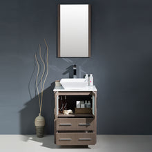 Load image into Gallery viewer, Fresca Torino 24&quot; Gray Oak Modern Bathroom Vanity w/ Vessel Sink- Fresca