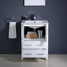 Load image into Gallery viewer, Fresca Torino 24&quot; White Modern Bathroom Vanity w/ Integrated Sink- Fresca