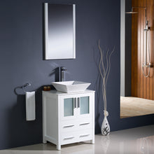 Load image into Gallery viewer, Fresca Torino 24&quot; White Modern Bathroom Vanity w/ Vessel Sink- Fresca