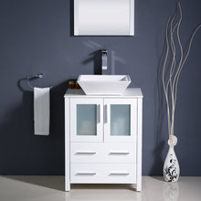 Load image into Gallery viewer, Fresca Torino 24&quot; White Modern Bathroom Vanity w/ Vessel Sink- Fresca
