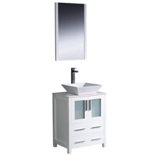 Load image into Gallery viewer, Fresca Torino 24&quot; White Modern Bathroom Vanity w/ Vessel Sink- Fresca