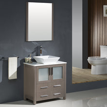 Load image into Gallery viewer, Fresca Torino 30&quot; Gray Oak Modern Bathroom Vanity w/ Vessel Sink- Fresca