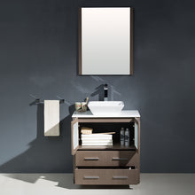 Load image into Gallery viewer, Fresca Torino 30&quot; Gray Oak Modern Bathroom Vanity w/ Vessel Sink- Fresca