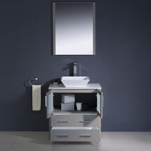 Load image into Gallery viewer, Fresca Torino 30&quot; Gray Modern Bathroom Vanity w/ Vessel Sink- Fresca
