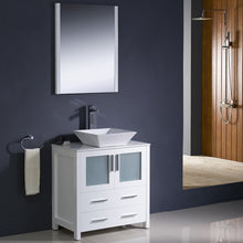 Load image into Gallery viewer, Fresca Torino 30&quot; White Modern Bathroom Vanity w/ Vessel Sink- Fresca