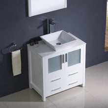 Load image into Gallery viewer, Fresca Torino 30&quot; White Modern Bathroom Vanity w/ Vessel Sink- Fresca