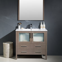 Load image into Gallery viewer, Fresca Torino 36&quot; Gray Oak Modern Bathroom Vanity w/ Integrated Sink- Fresca