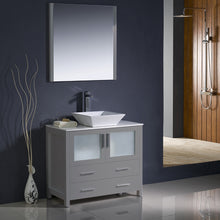 Load image into Gallery viewer, Fresca Torino 36&quot; Gray Modern Bathroom Vanity w/ Vessel Sink- Fresca