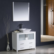 Load image into Gallery viewer, Fresca Torino 36&quot; White Modern Bathroom Vanity w/ Vessel Sink- Fresca