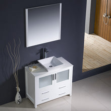 Load image into Gallery viewer, Fresca Torino 36&quot; White Modern Bathroom Vanity w/ Vessel Sink- Fresca