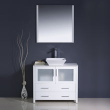 Load image into Gallery viewer, Fresca Torino 36&quot; White Modern Bathroom Vanity w/ Vessel Sink- Fresca