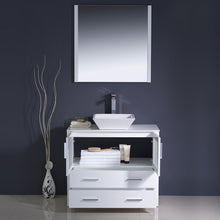 Load image into Gallery viewer, Fresca Torino 36&quot; White Modern Bathroom Vanity w/ Vessel Sink- Fresca