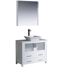 Load image into Gallery viewer, Fresca Torino 36&quot; White Modern Bathroom Vanity w/ Vessel Sink- Fresca