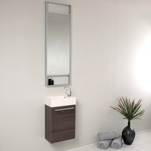 Load image into Gallery viewer, Fresca Pulito 16&quot; Small Gray Oak Modern Bathroom Vanity w/ Tall Mirror- Fresca
