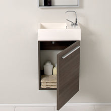 Load image into Gallery viewer, Fresca Pulito 16&quot; Small Gray Oak Modern Bathroom Vanity w/ Tall Mirror- Fresca