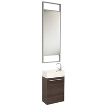 Load image into Gallery viewer, Fresca Pulito 16&quot; Small Gray Oak Modern Bathroom Vanity w/ Tall Mirror- Fresca