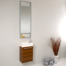 Load image into Gallery viewer, Fresca Pulito 16&quot; Small Teak Modern Bathroom Vanity w/ Tall Mirror- Fresca