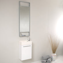 Load image into Gallery viewer, Fresca Pulito 16&quot; Small White Modern Bathroom Vanity w/ Tall Mirror- Fresca