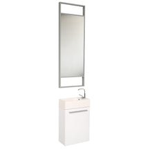 Load image into Gallery viewer, Fresca Pulito 16&quot; Small White Modern Bathroom Vanity w/ Tall Mirror- Fresca