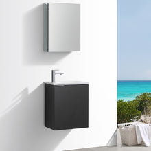 Load image into Gallery viewer, Fresca Valencia 20&quot; Black Wall Hung Modern Bathroom Vanity w/ Medicine Cabinet- Fresca