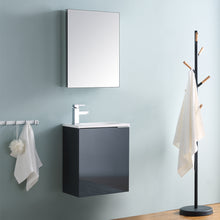 Load image into Gallery viewer, Fresca Valencia 20&quot; Dark Slate Gray Wall Hung Modern Bathroom Vanity w/ Medicine Cabinet- Fresca